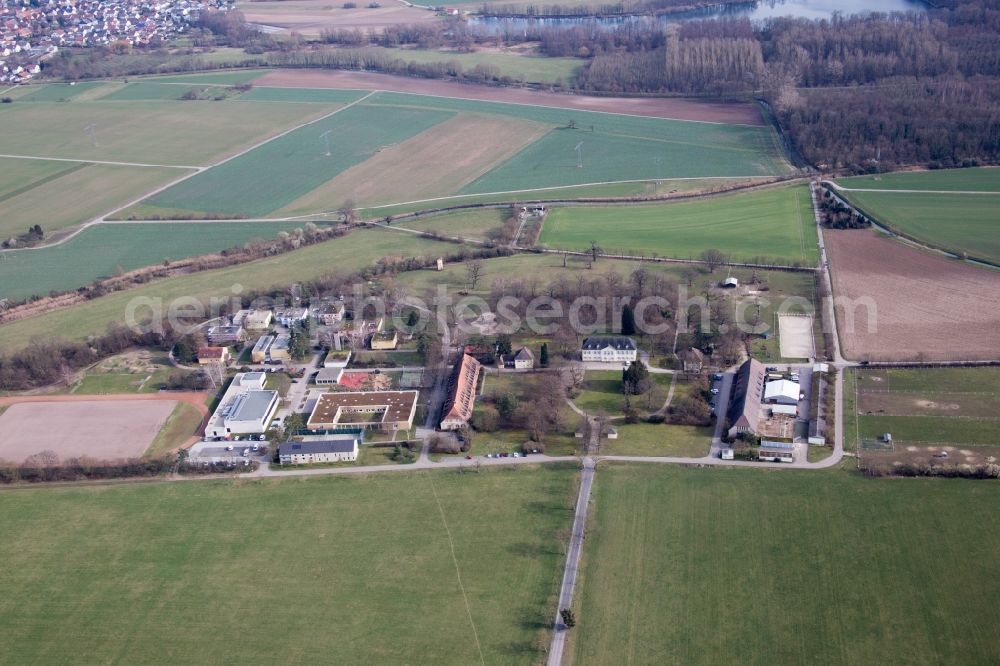 Stutensee from the bird's eye view: Buildings of the Youth Home Jugendeinrichtung Schloss Stutensee GgmbH in Stutensee in the state Baden-Wuerttemberg, Germany