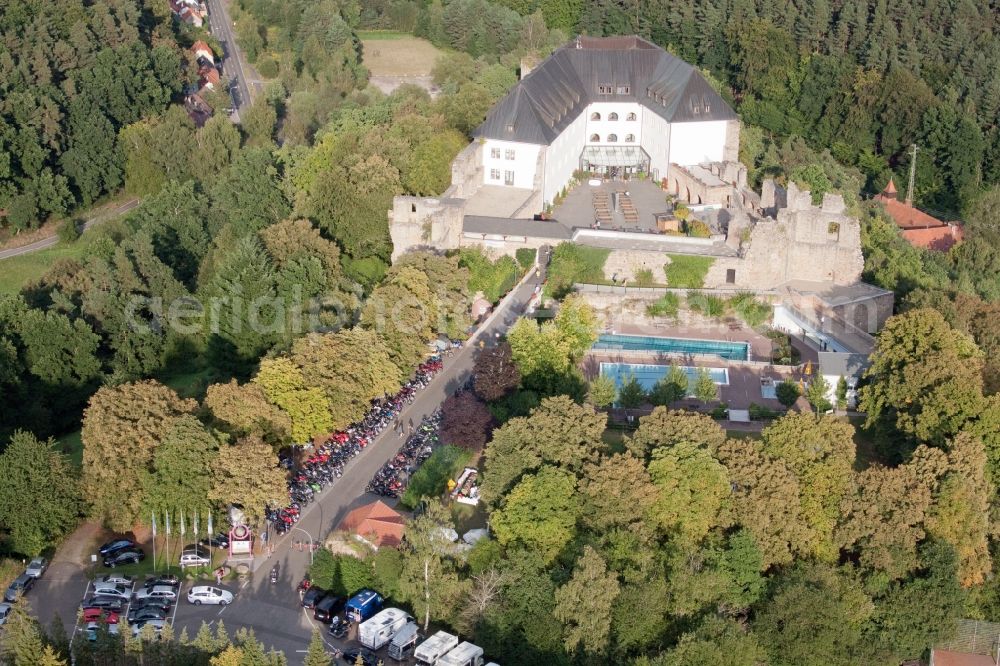 Wattenheim from the bird's eye view: Building the hostel Burg Altleiningen in the district Hoeningen in Altleiningen in the state Rhineland-Palatinate