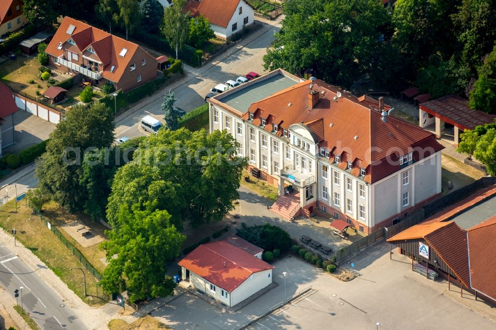 Burg Stargard from above - Building the hostel DHJ Jugendherberge Burg Stargard at Dewitzer Avenue in Burg Stargard in the state Mecklenburg - Western Pomerania