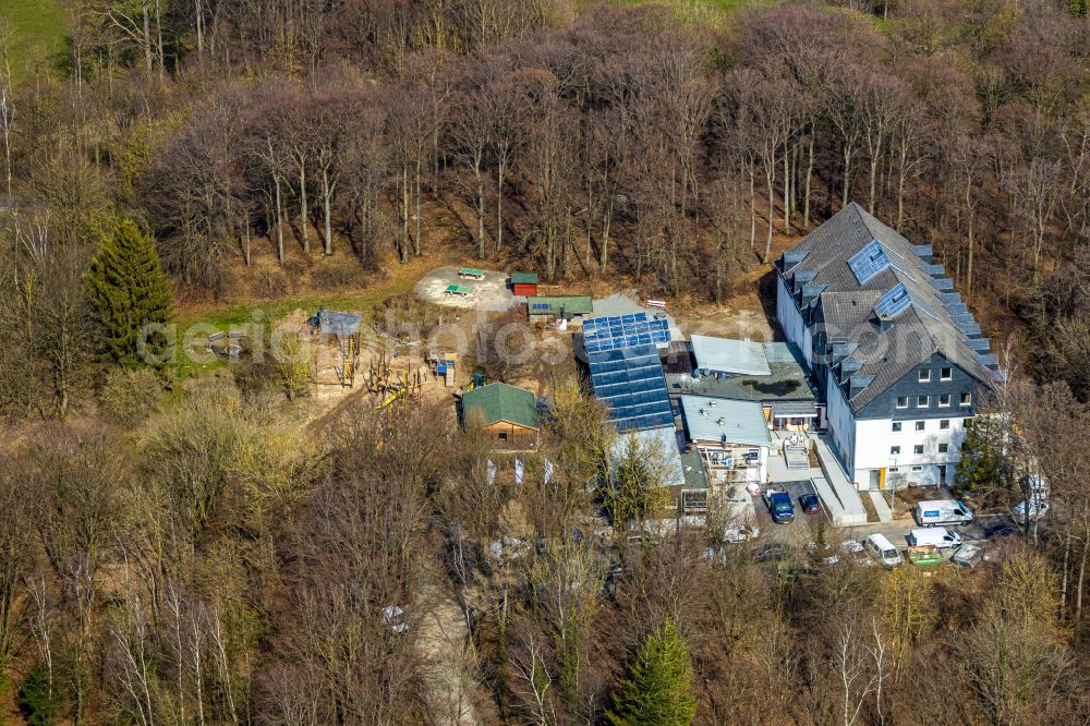 Aerial image Brilon - Building the hostel DJH Jugendherberge Brilon in Brilon at Sauerland in the state North Rhine-Westphalia, Germany