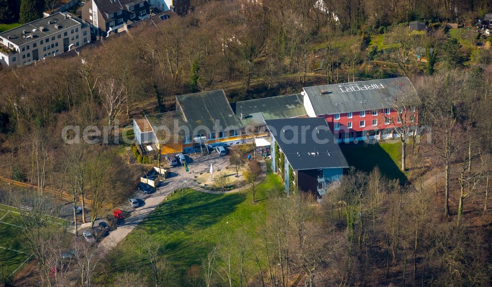 Heidhausen from above - Youth hostel DJH Jugendherberge Essen in the state North Rhine-Westphalia