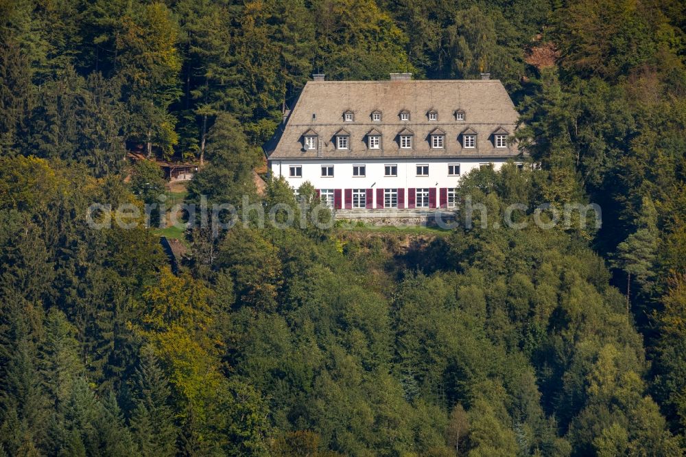 Aerial image Meschede - Building the hostel Meschede Haus Dortmund in Meschede in the state North Rhine-Westphalia, Germany