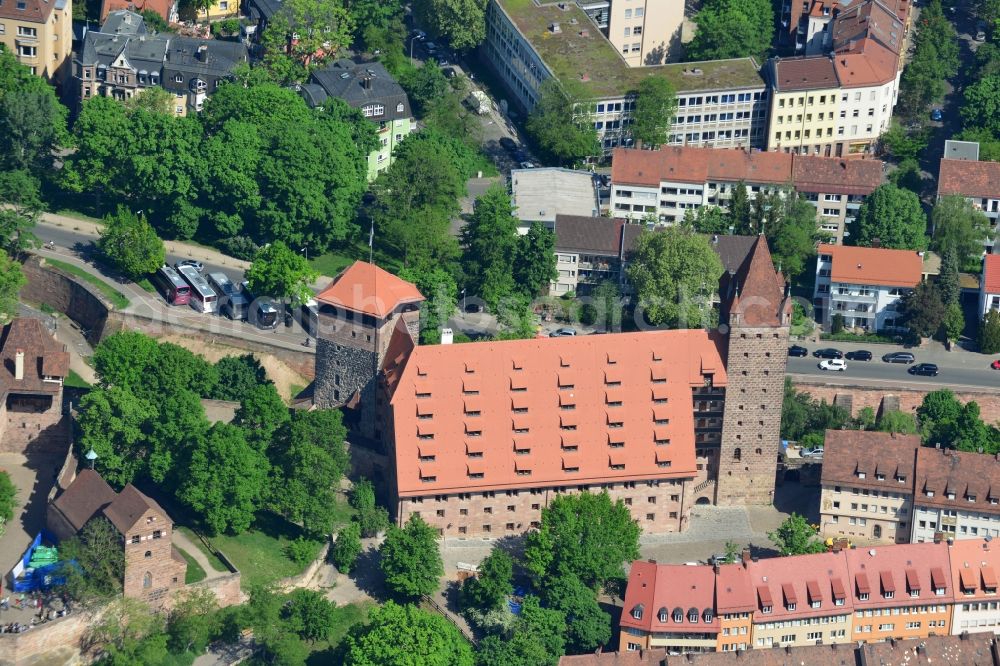 Nürnberg from the bird's eye view: Building the hostel in Nuremberg in the state Bavaria