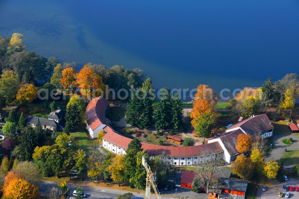 Aerial photograph Wandlitz - Building the hostel on Prenzlauer Chaussee in Wandlitz in the state Brandenburg, Germany