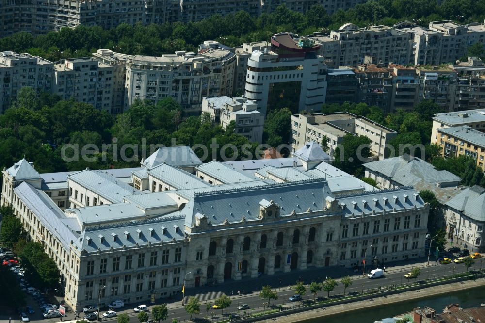 Bukarest from above - Ministry of Justice building in the Palace of Justice Curtea de Apel Bucuresti in the capital city Bucharest in Romania