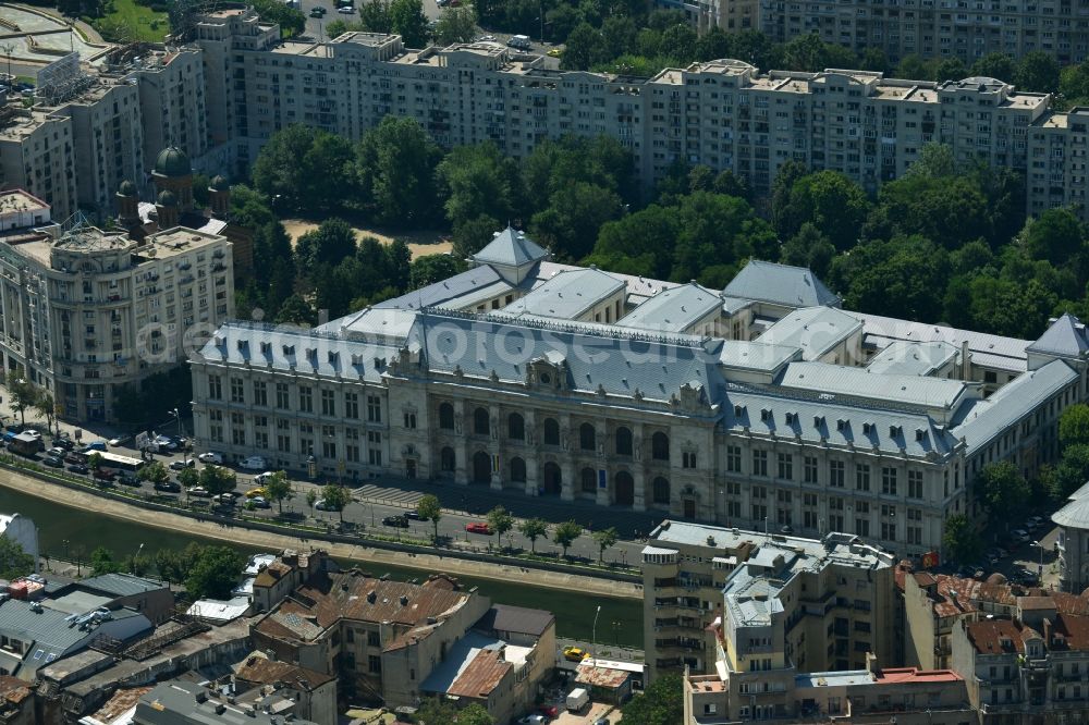 Bukarest from the bird's eye view: Ministry of Justice building in the Palace of Justice Curtea de Apel Bucuresti in the capital city Bucharest in Romania