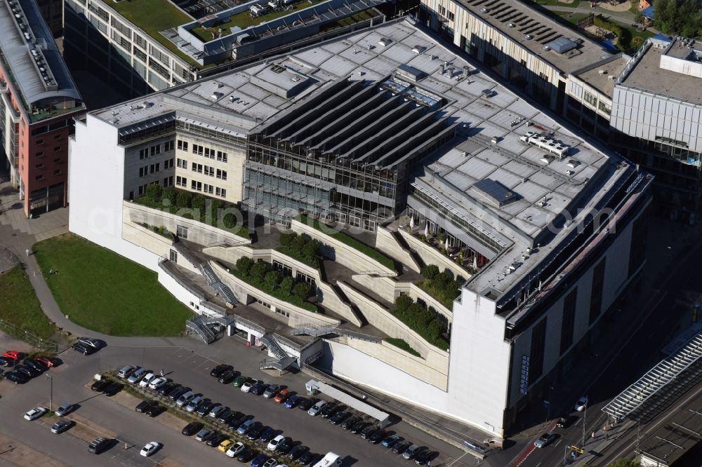 Aerial photograph Dresden - Building of the department store Karstadt Dresden in der Prager Strasse in Dresden in the state Saxony