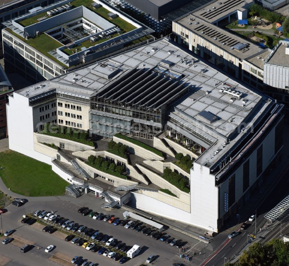 Dresden from above - Building of the department store Karstadt Dresden in der Prager Strasse in Dresden in the state Saxony