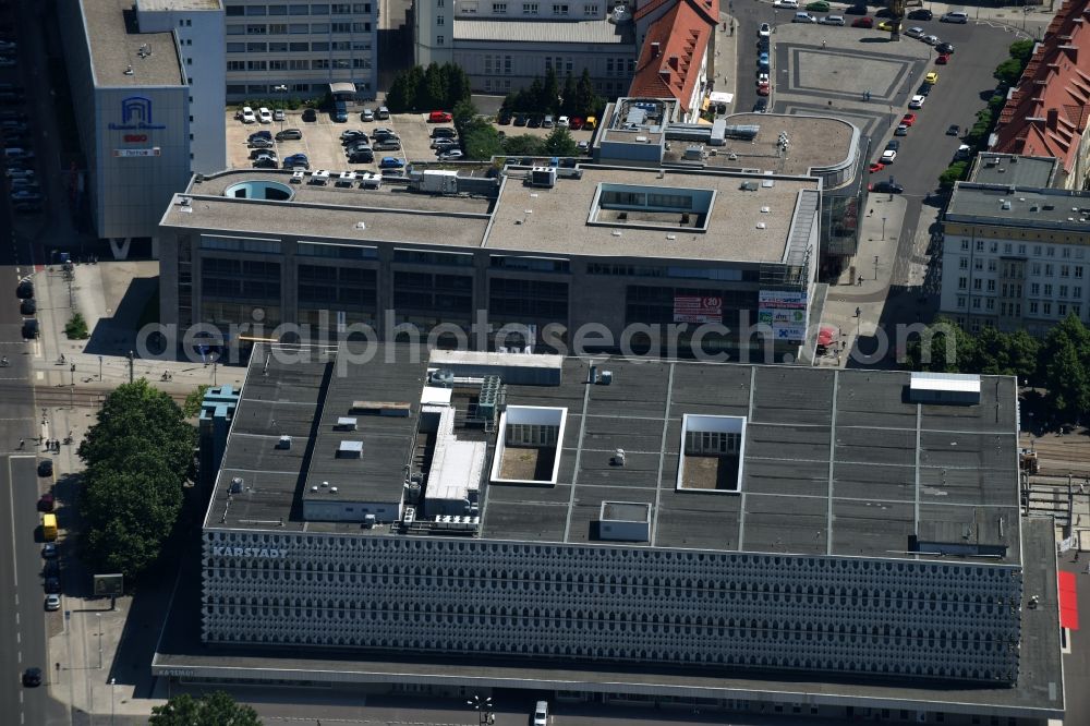 Aerial image Magdeburg - Building of department store chain Karstadt in Magdeburg in the state Saxony-Anhalt