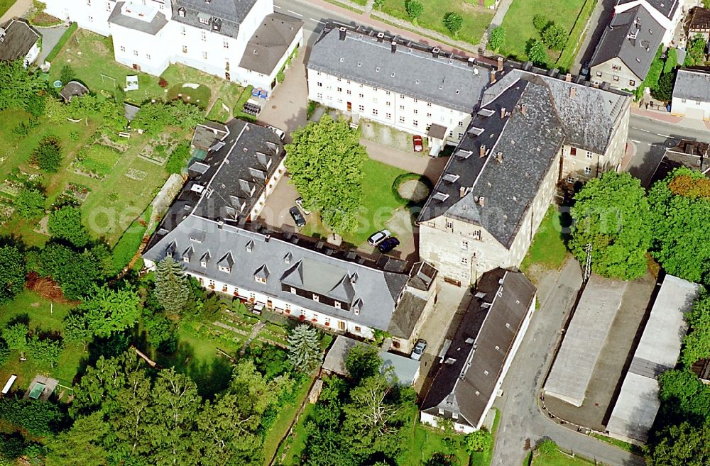 Ebersdorf from above - Buildings of the Childrens and Youth Home Ruestzeitenheim Sonnenschein in Ebersdorf in the state Thuringia, Germany