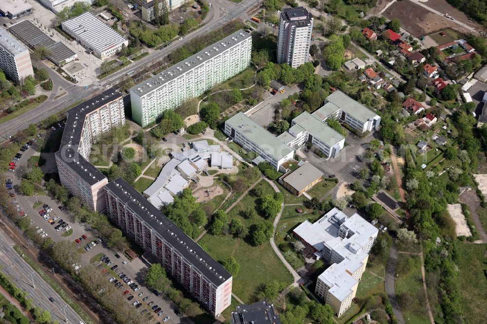 Aerial image Erfurt - Building the KITA day nursery CJD Kindergarten Die kleinen Europaeer in the district Berliner Platz in Erfurt in the state Thuringia, Germany