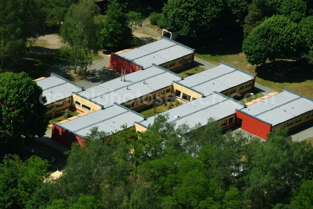 Damsdorf from the bird's eye view: Building the KITA day nursery in Damsdorf in the state Brandenburg, Germany