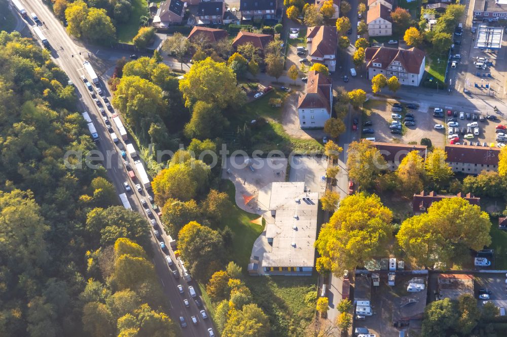 Aerial photograph Gladbeck - Building the KITA day nursery between Uhlandstrasse - Goethestrasse - Essener Strasse in Gladbeck at Ruhrgebiet in the state North Rhine-Westphalia, Germany