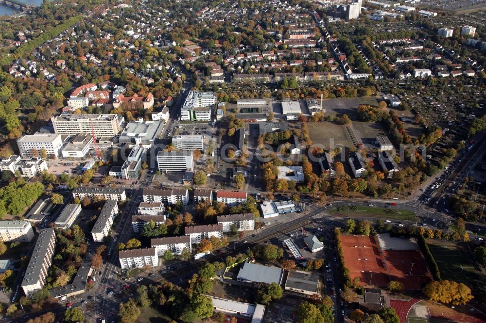 Aerial image Mainz - General-Feldzeugmeister- Barracks in Mainz in the state of Rhineland-Palatinate