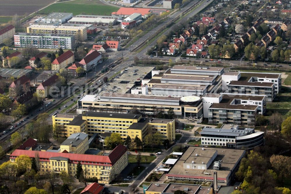 Erfurt from the bird's eye view: Building Complex of the Helios Klinikum Erfurt in Thuringia