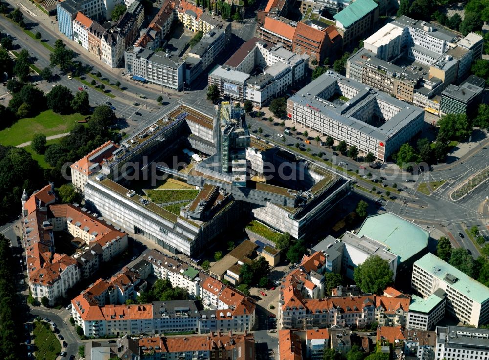 Hannover from the bird's eye view: Building - complex of NORD / LB Norddeutsche Landesbank in the German city of Hannover in Lower Saxony