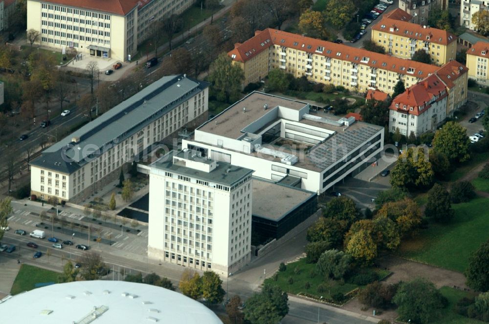 Aerial image Erfurt - Building complex of the Thuringian state parliament in Erfurt in Thuringia