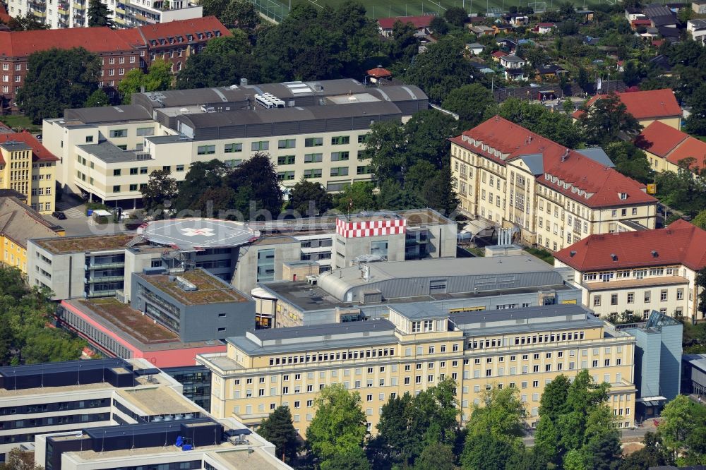 Aerial photograph Dresden - Building - complex of the University Hospital Carl Gustav Carus in Dresden in Saxony