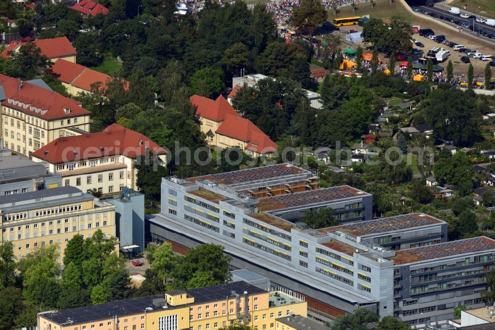 Dresden from above - Building - complex of the University Hospital Carl Gustav Carus in Dresden in Saxony