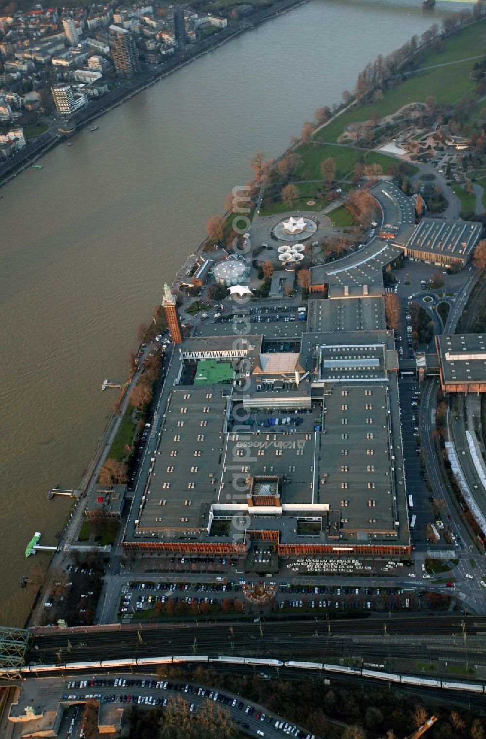 Köln from above - Building - complex of the Cologne Trade Fair Cologne on the Rhine in Cologne in North Rhine-Westphalia