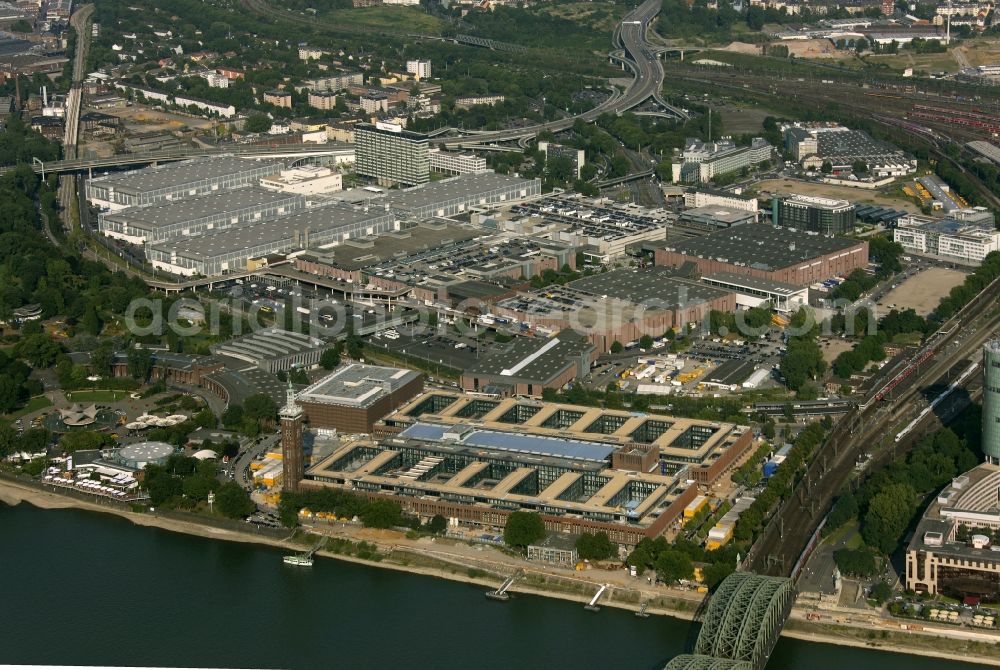 Aerial image Köln - Building - complex of the Cologne Trade Fair Cologne on the Rhine in Cologne in North Rhine-Westphalia