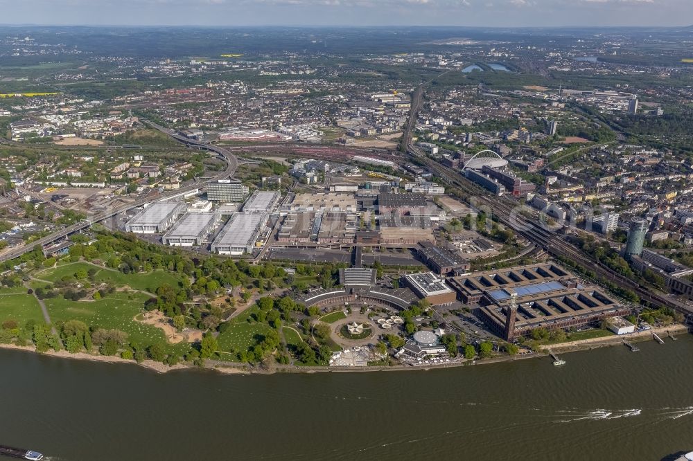 Aerial image Köln - Building - complex of the Cologne Trade Fair Cologne on the Rhine in Cologne in North Rhine-Westphalia