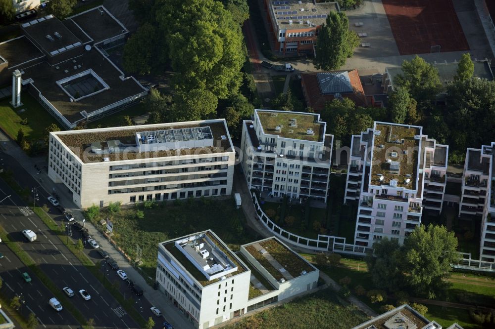 Aerial photograph Berlin - Building of the Konrad-Adenauer Foundation and residential buildings in Klingelhoeferstrasse and Koerbisstrasse in Berlin in Germany