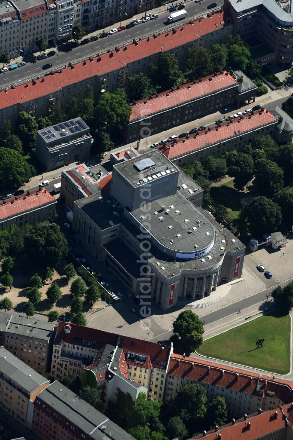 Berlin from the bird's eye view: Building of the concert hall and theater playhouse in Berlin