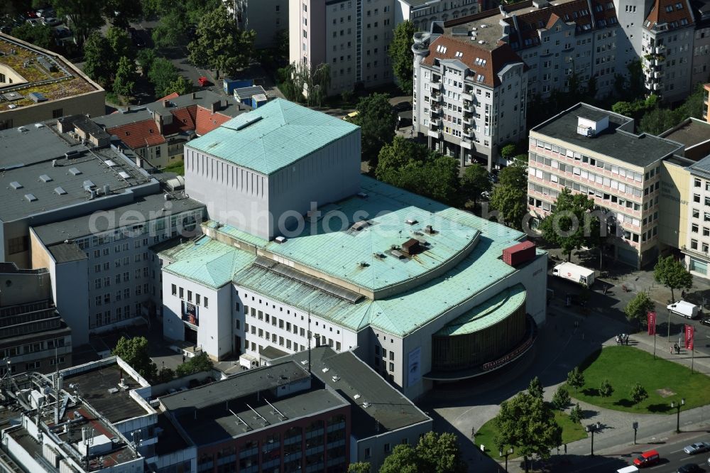 Berlin from the bird's eye view: Building of the concert hall and theater playhouse in Berlin