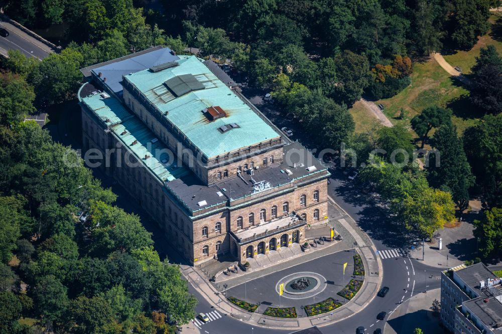 Aerial image Braunschweig - Building of the concert hall and theater playhouse in Braunschweig in the state Lower Saxony