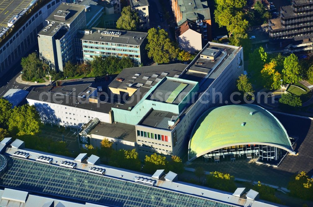 Dortmund from above - Building of the concert hall and theater playhouse in Dortmund in the state North Rhine-Westphalia