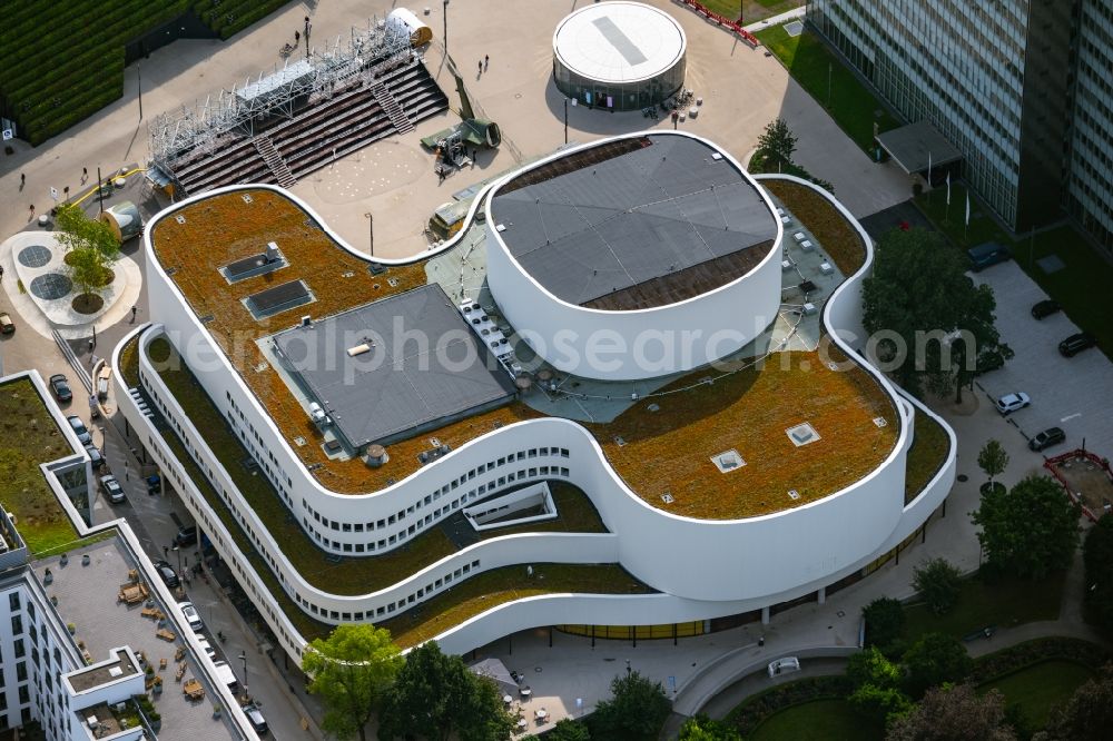 Aerial photograph Düsseldorf - Building of the concert hall and theater playhouse in Duesseldorf in the state North Rhine-Westphalia, Germany