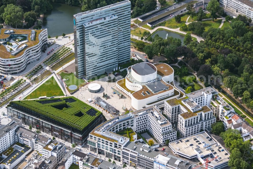 Düsseldorf from above - Building of the concert hall and theater playhouse in Duesseldorf in the state North Rhine-Westphalia, Germany