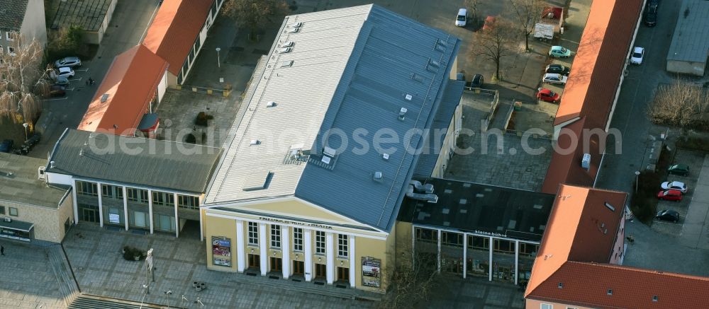 Aerial image Eisenhüttenstadt - Building of the concert hall and theater playhouse in Eisenhuettenstadt in the state Brandenburg