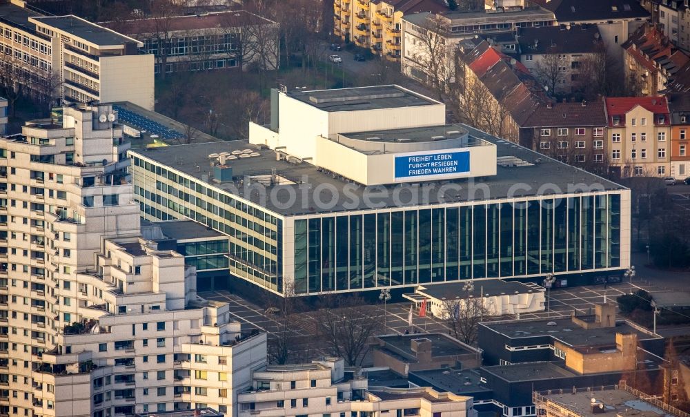 Aerial image Gelsenkirchen - Building of the concert hall and theater playhouse in Gelsenkirchen in the state North Rhine-Westphalia