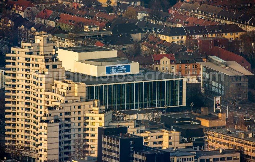 Aerial photograph Gelsenkirchen - Building of the concert hall and theater playhouse in Gelsenkirchen in the state North Rhine-Westphalia