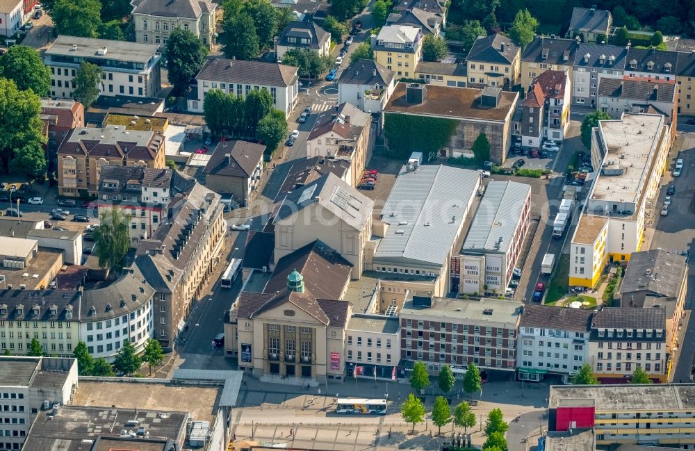 Aerial photograph Hagen - Building of the concert hall and theater playhouse in Hagen in the state North Rhine-Westphalia, Germany