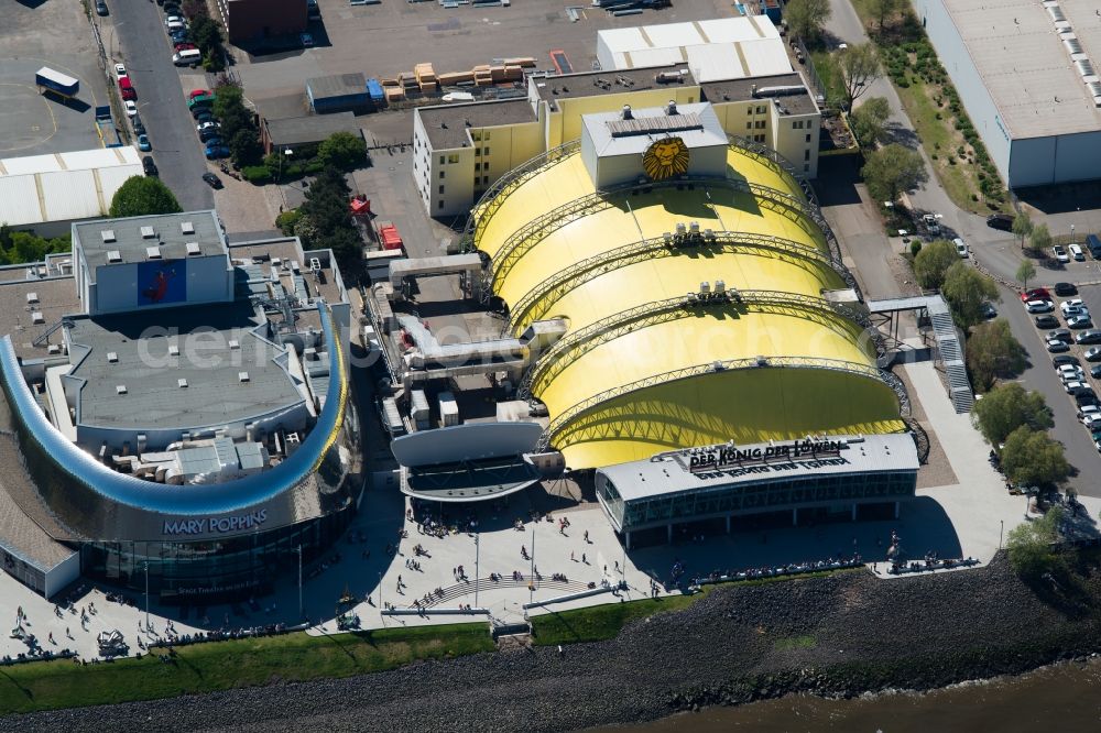 Hamburg from the bird's eye view: Building of the concert hall and theater playhouse in Hamburg, Germany