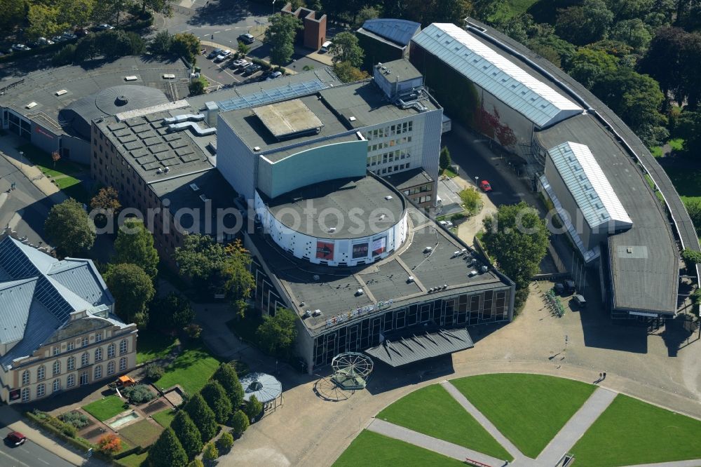 Aerial image Kassel - Building of the concert hall and theater playhouse in Kassel in the state Hesse