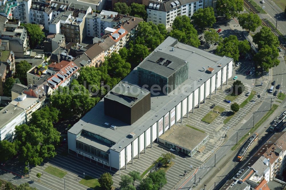 Aerial image Mannheim - Building of the concert hall and theater playhouse in Mannheim in the state Baden-Wuerttemberg