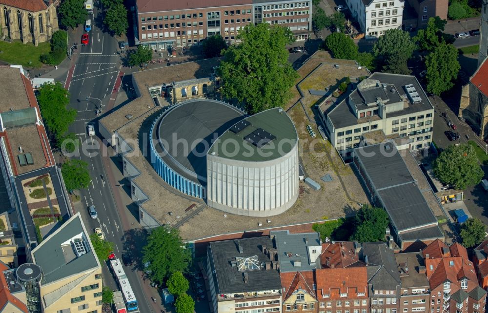 Aerial photograph Münster - Building of the concert hall and theater playhouse in Muenster in the state North Rhine-Westphalia