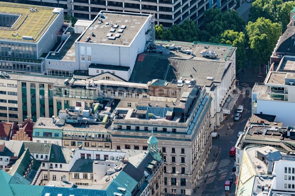 Hamburg from the bird's eye view: Building of the concert hall and theater playhouse in the district Altstadt in Hamburg, Germany