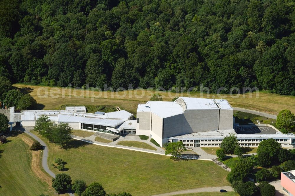 Wolfsburg from above - Building of the concert hall and theater playhouse in Wolfsburg in the state Lower Saxony, Germany