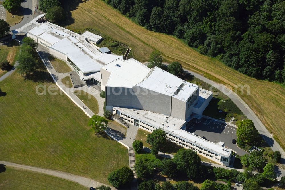 Wolfsburg from above - Building of the concert hall and theater playhouse in Wolfsburg in the state Lower Saxony, Germany