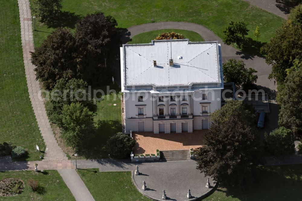 Aerial image Markkleeberg - Building for cultural events White House in the agra-Park in the district Sued in Markkleeberg in the state Saxony, Germany