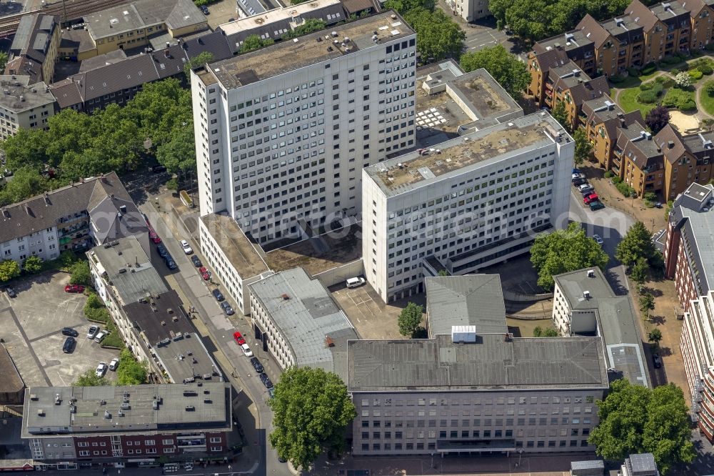 Aerial image Bochum - Judicial district with the buildings of the district court of Bochum, Bochum district court and the prosecutor's office in Bochum in North Rhine-Westphalia