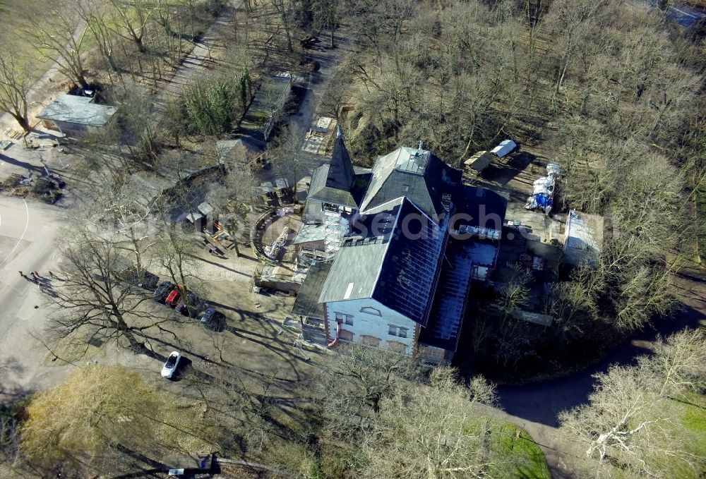 Aerial image Halle / Saale - Building of vacant Pioneer House in Halle (Saale) in Saxony-Anhalt