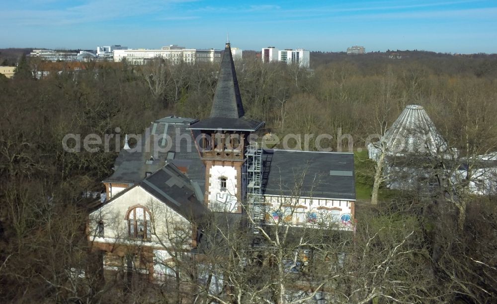 Aerial image Halle / Saale - Building of vacant Pioneer House in Halle (Saale) in Saxony-Anhalt