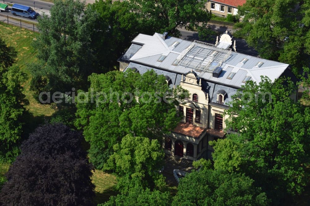 Aerial image Werneuchen - Building of the empty castle Werneuchen in the park of the same city in the state of Brandenburg