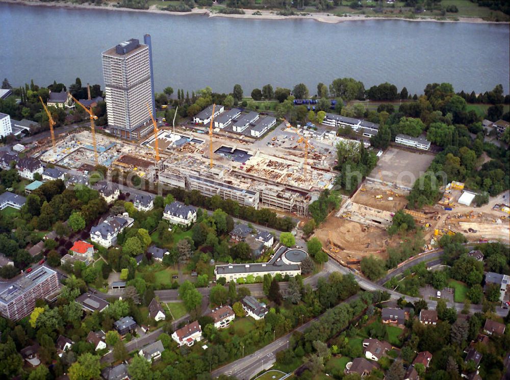 Bonn from above - View of the Langer Eugen at the UN Campus in Bonn. In 2003 the former members of parliament building was conveyed to the United Nations